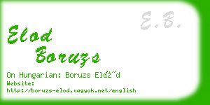 elod boruzs business card